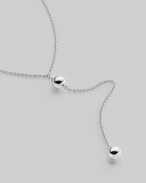 Silver Y-necklace BUBBLE
