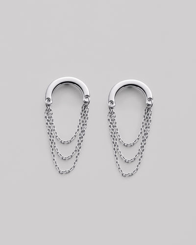Silver stud earrings LEGAME — product view 2