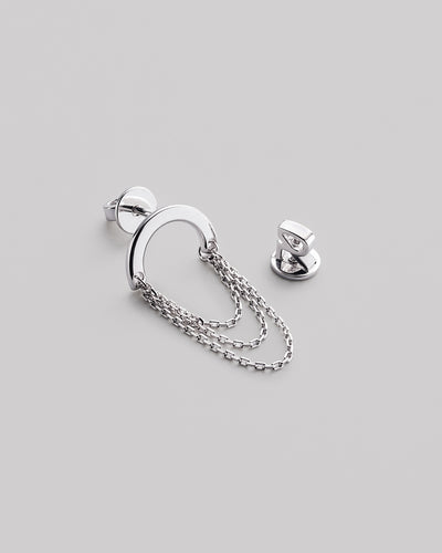 Silver stud earrings LEGAME — product view 3