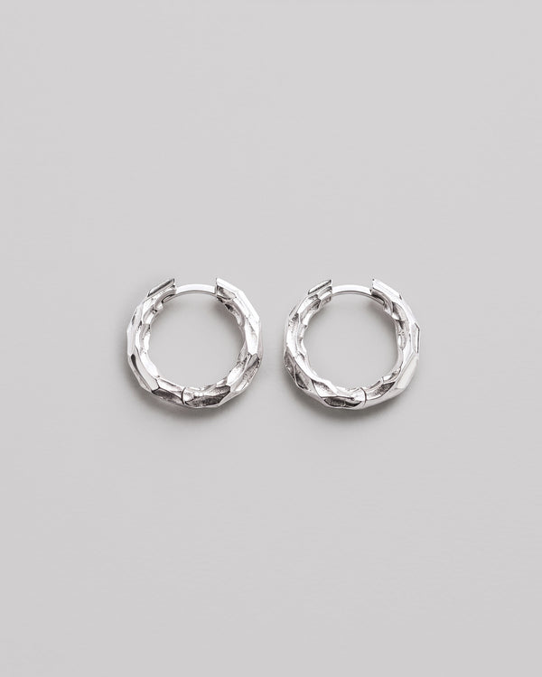 Silver hoop earrings CRATERS