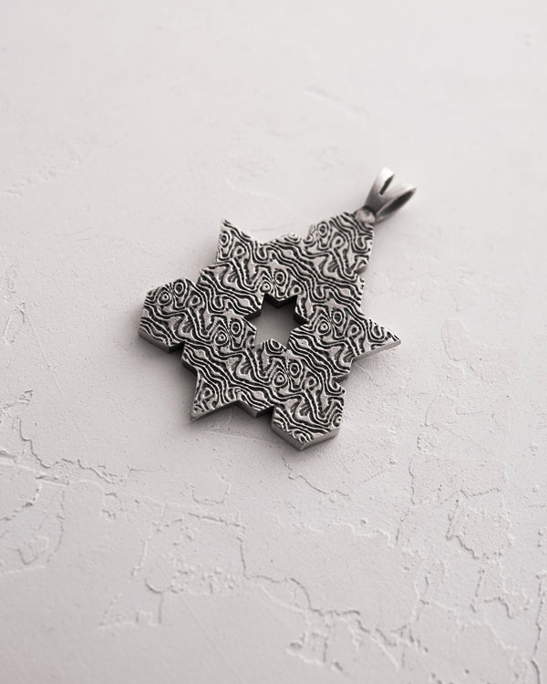 Ciondolo in argento STELLA DI DAVIDE (ebraico)