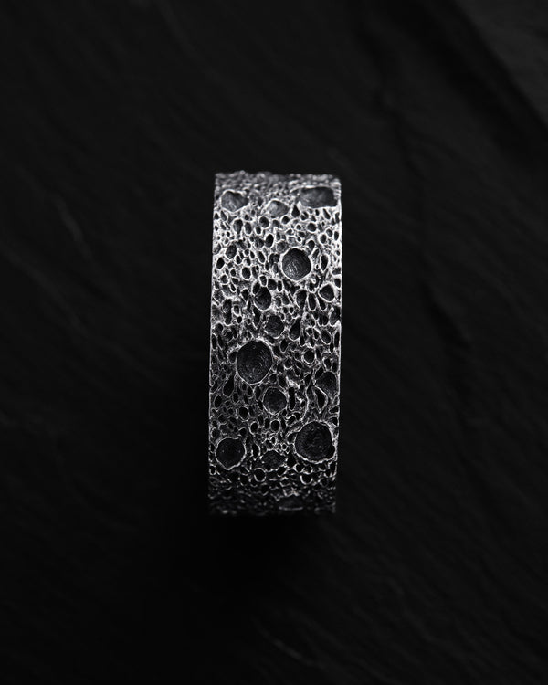 Silver ring MOON SURFACE