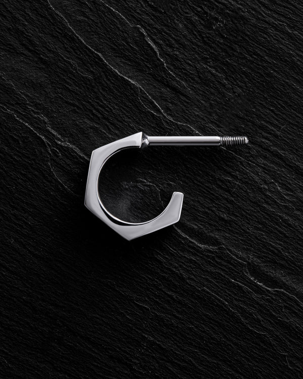 14k white gold single earring EDGES
