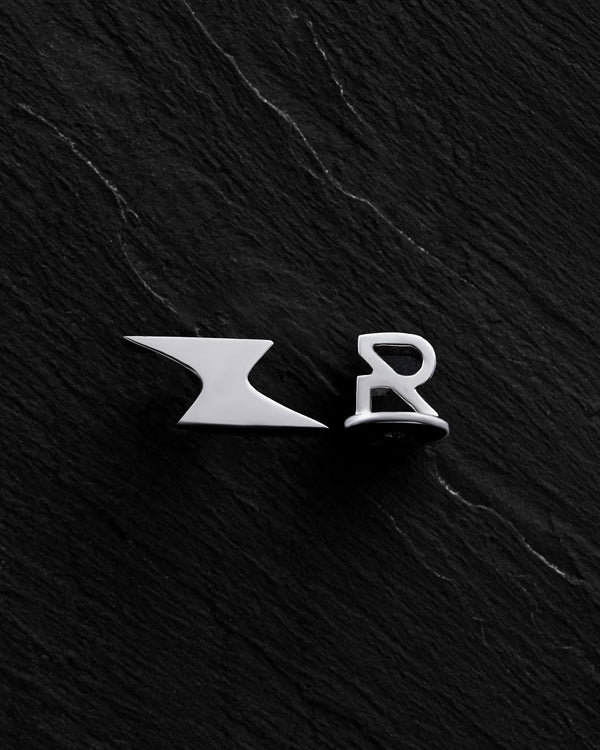 14k white gold single earring LIGHTNING