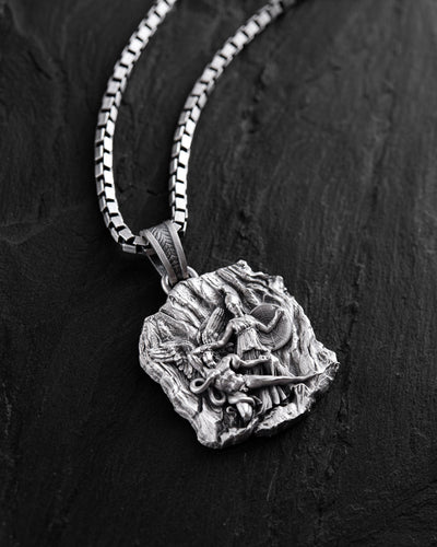 Silver Pendant ATHENA ATTACKS THE GIANT ENCELADUS