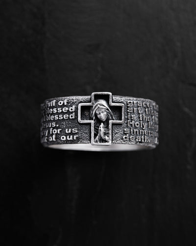 Silberring GEBET AN MARIA