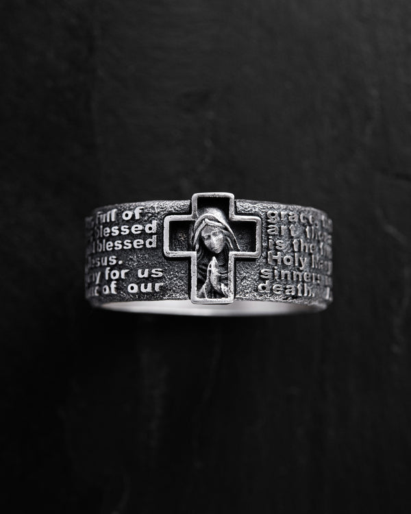 Silver ring PRAYER TO HAIL MARY