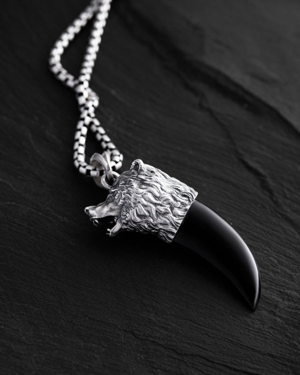Silver pendant BEAR CLAW
