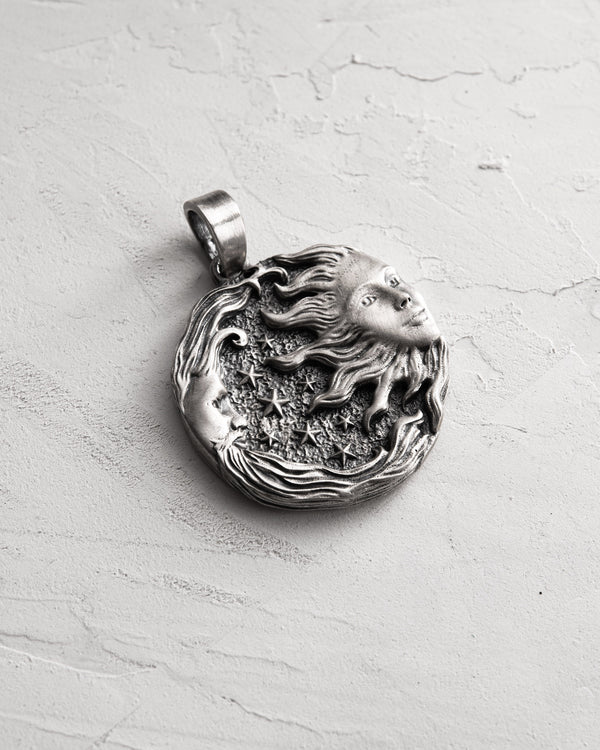 Pendentif en argent SOLEIL LUNE et ÉTOILES