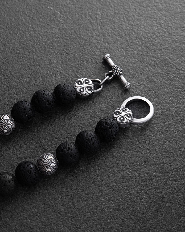 Men's bracelet JAPANESE KOI CARP AND WAVES (lava)
