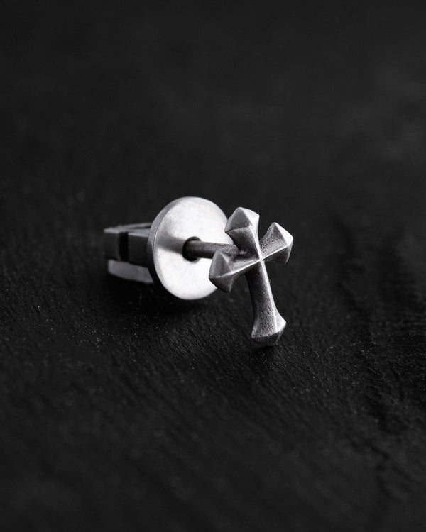 Silver single earring CROCETTA