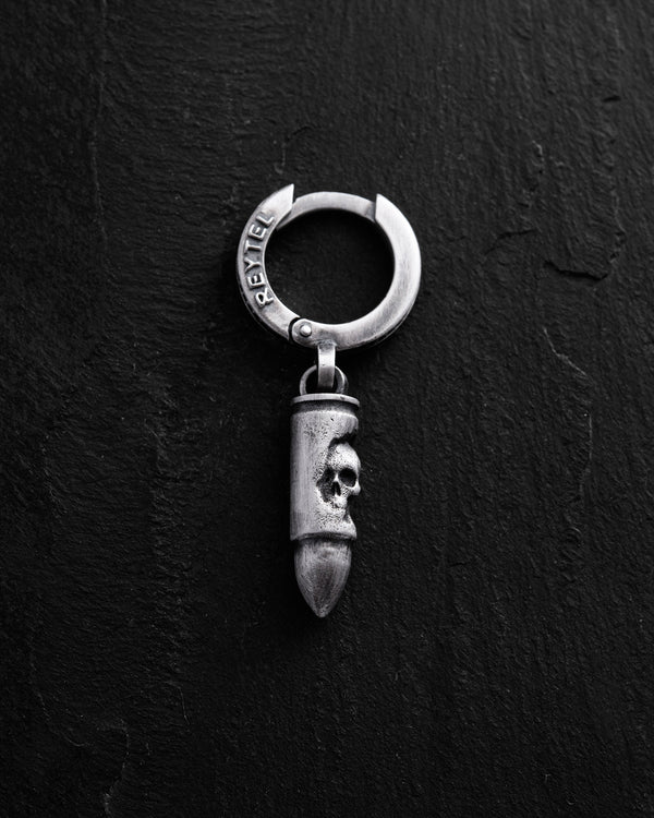 Orecchino singolo in argento BULLET. MEMENTO MORI
