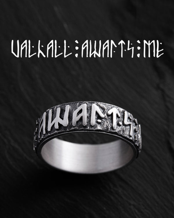 Stříbrný prsten VALHALL MĚ ČEKÁ