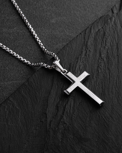 Croce REDENTORE oro bianco 14k