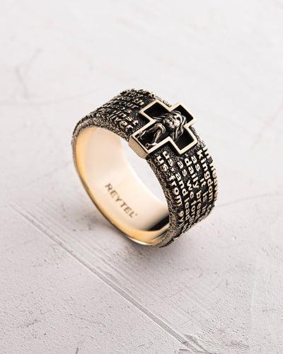 Ring GEBET VATER UNSER (14 Karat Gelbgold)