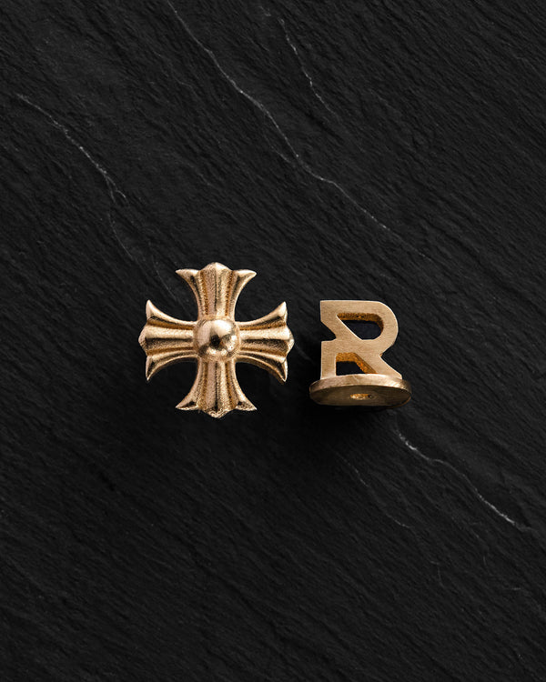 Mono earring CROIX DES TEMPLIERS (14k yellow gold)