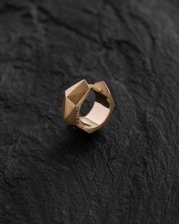 Earring - ring FACETS (14k yellow gold)