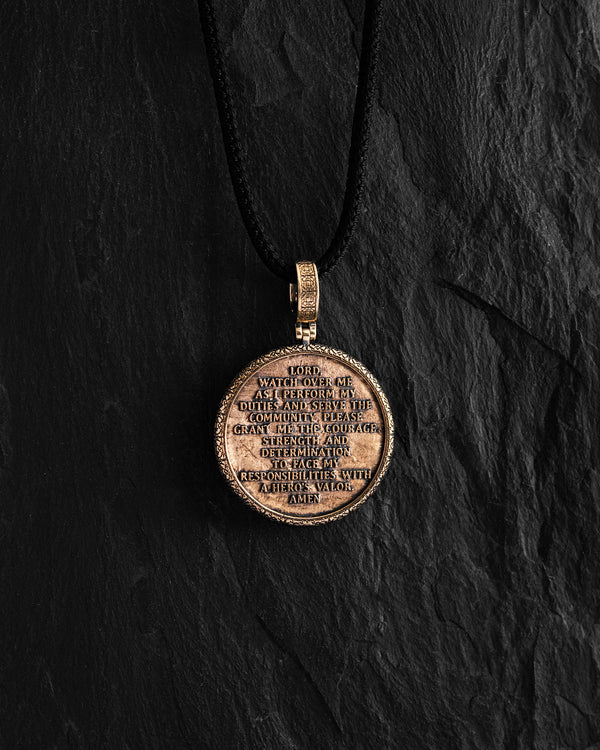 Pendentif SAINT ARCHANGE MICHEL : PRIÈRE (or jaune 14 carats)