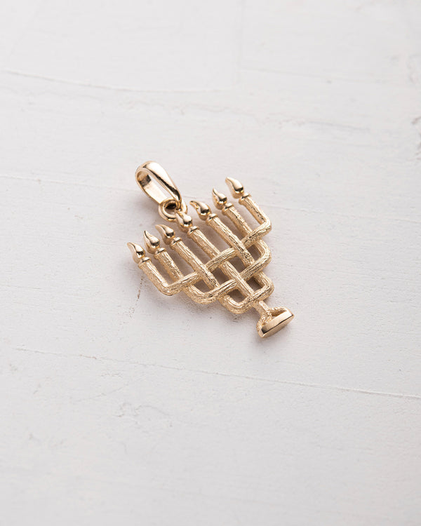 Ciondolo MENORAH (oro giallo 14k)
