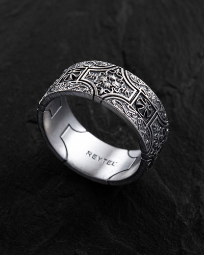 Silver ring MALTESE TEMPLAR CROSS