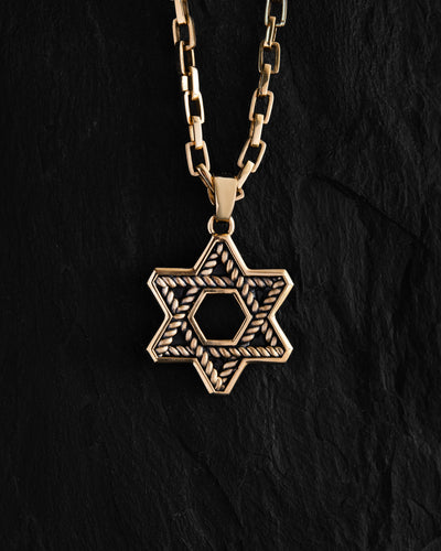 Ciondolo STELLA DI DAVID (oro giallo 14k)