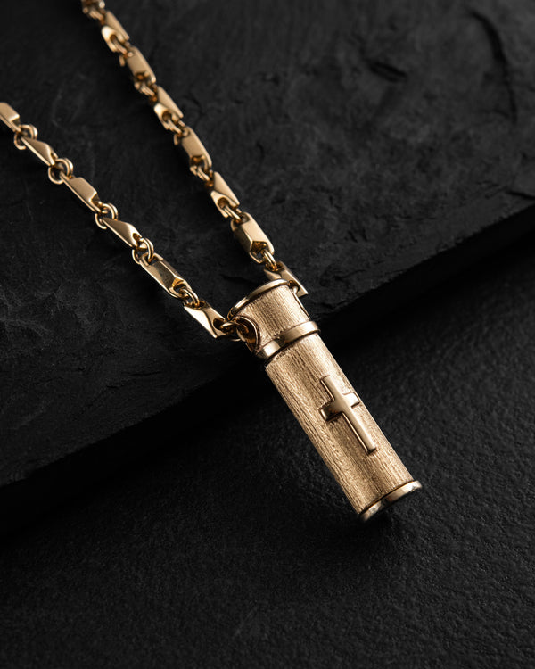 Anhänger RELIQUAR MIT KREUZ (14k Gelbgold)