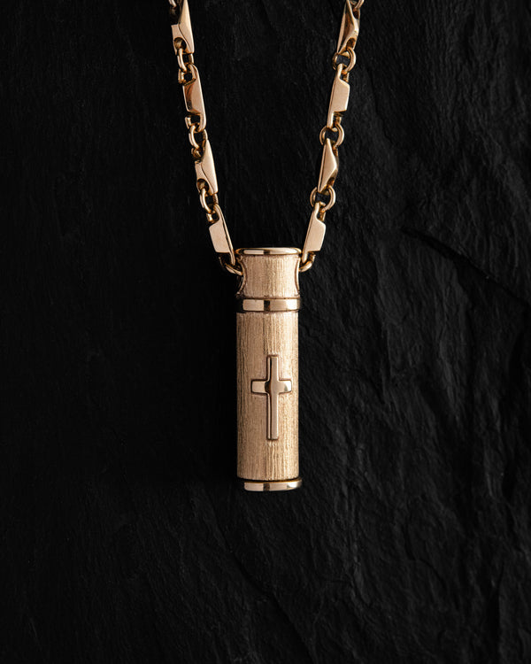 Anhänger RELIQUAR MIT KREUZ (14k Gelbgold)
