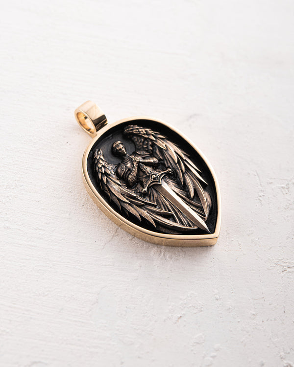 Anhänger ERZENGEL MICHAEL (14k Gelbgold)