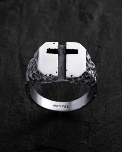 Silver ring URBAN CROSS