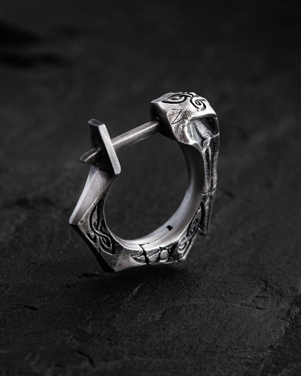Silver single earring PRIMAL