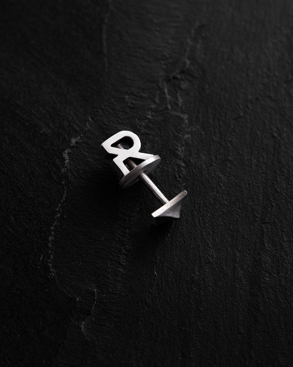 Silver single earring SPIRE