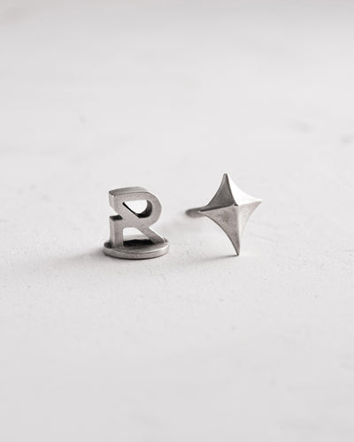 Silver single earring SPIRE