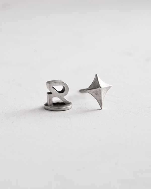 Silver single earring SPIRE
