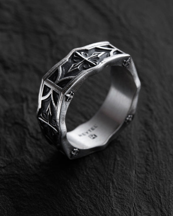 Silver ring SANCTUM. FLEUR DE LIS