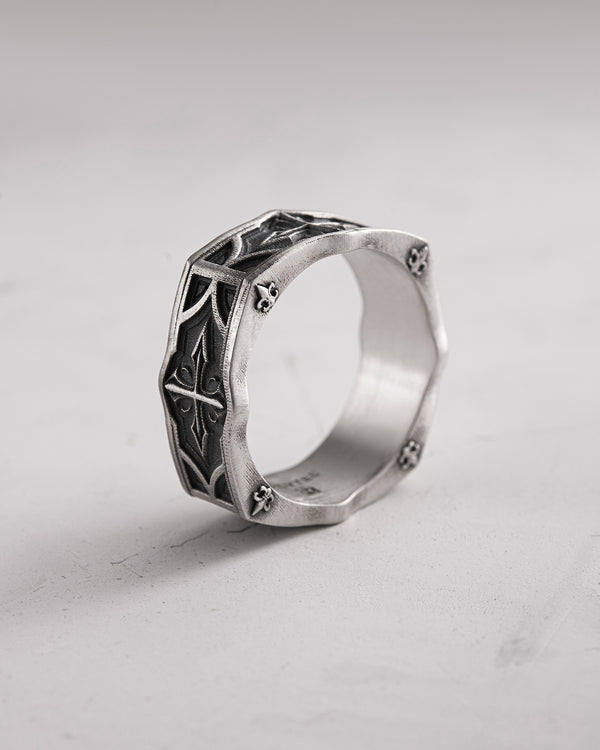 Silver ring SANCTUM. FLEUR DE LIS