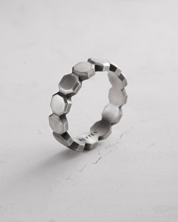 Silver ring OCTAGON