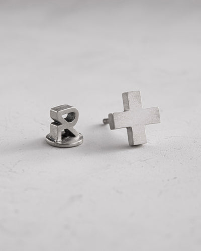 Silver single earring STAVROS