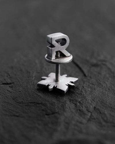 Silver single earring STELLA