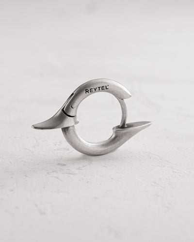 Silver hoop earring TACTUS