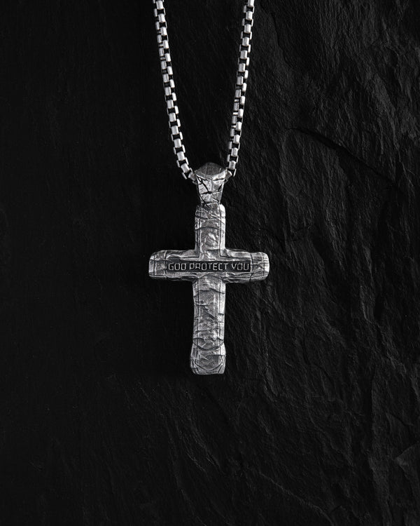 Silver cross GOD PROTECT YOU