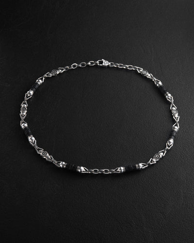 Catena in argento STELLA DI DAVID con ebano