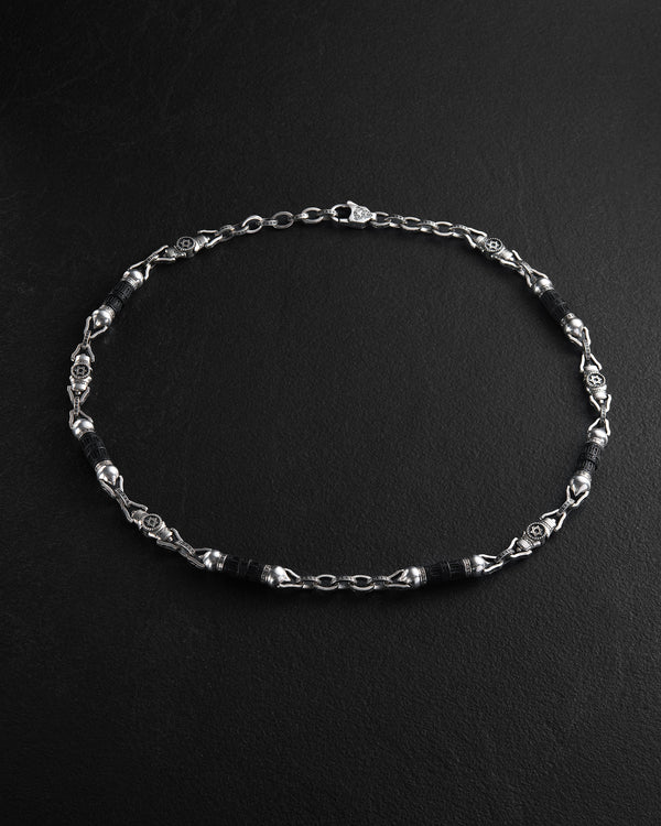 Silberkette DAVIDSTERN mit Ebenholz