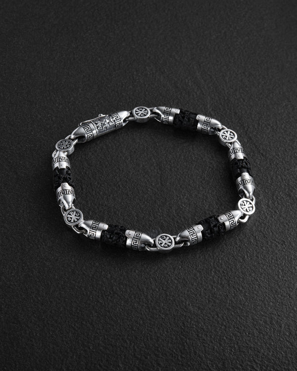 Silver bracelet ST. GEORGE (ebony wood)