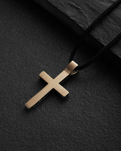 Cross JESUS PRAYER (14k yellow gold)