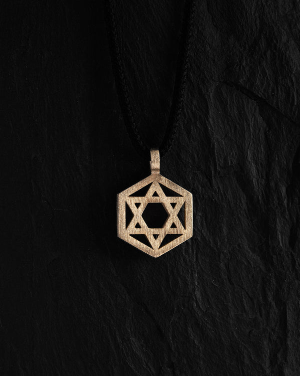 Ciondolo STELLA EBREA (oro giallo 14k)