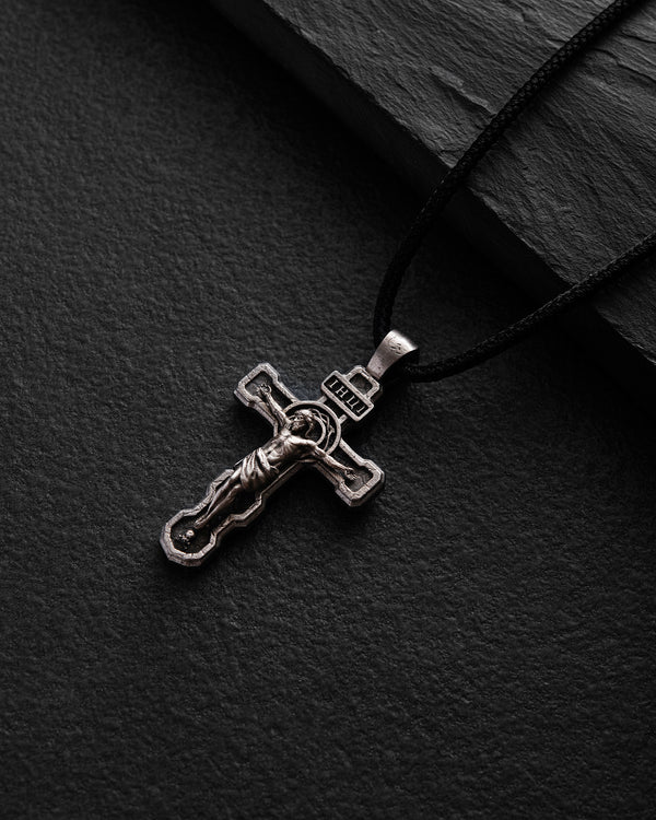 Croce FILIUS UNIGENITUS DEI (oro bianco 14k)