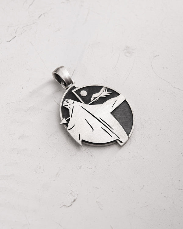 Silver pendant HUNTING FOR LIFE