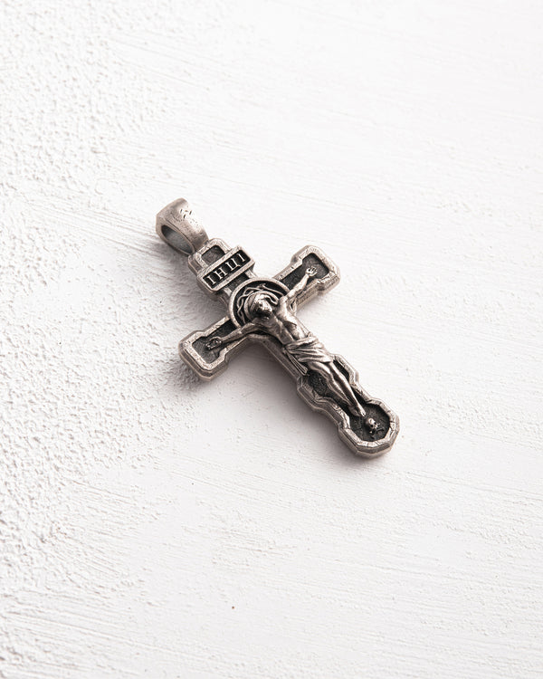 Croce FILIUS UNIGENITUS DEI (oro bianco 14k)