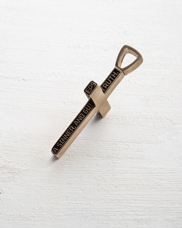 Cross JESUS PRAYER (14k yellow gold)