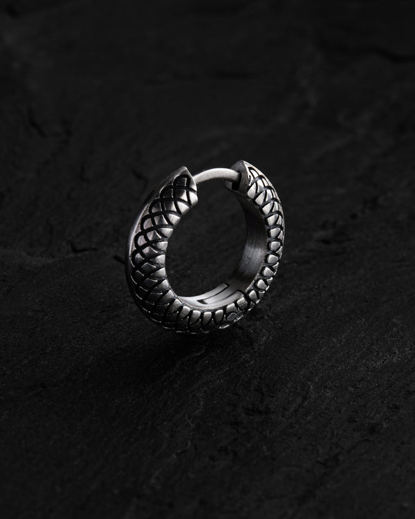 Silver hoop earring CARAPACE
